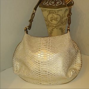 Maxx New York Gold & White Croc HOBO Bag